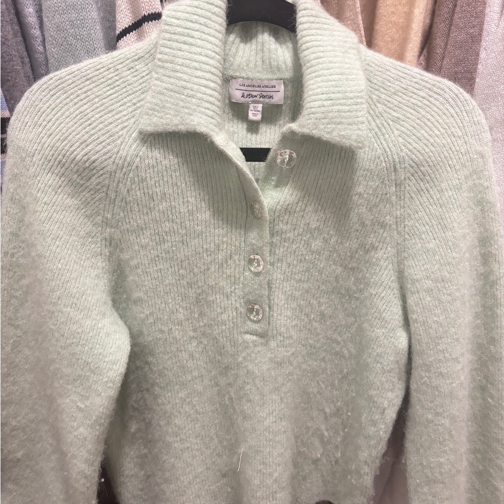 & Other Stories Light Green Cardigan